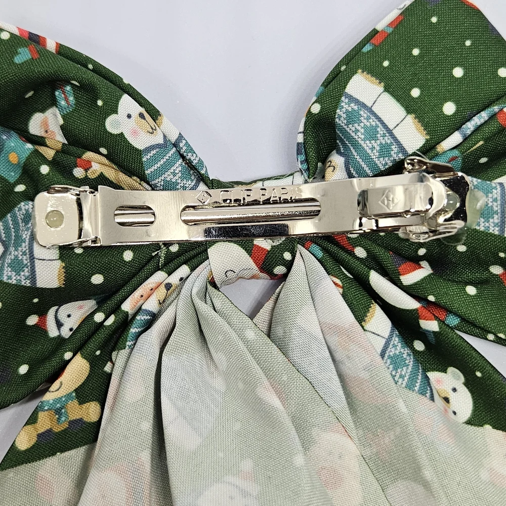 Festive Green Christmas Bow - Picture 3 of 3